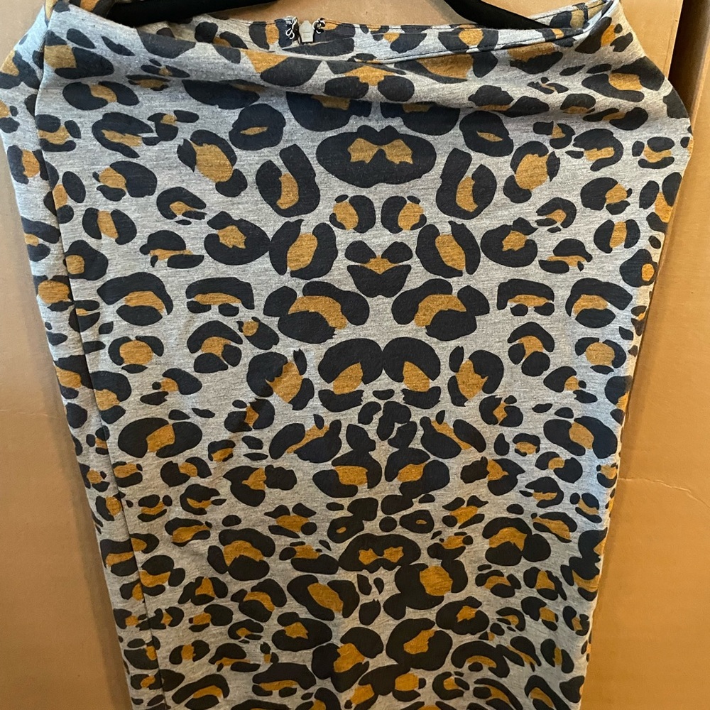 Animal print midi skirt